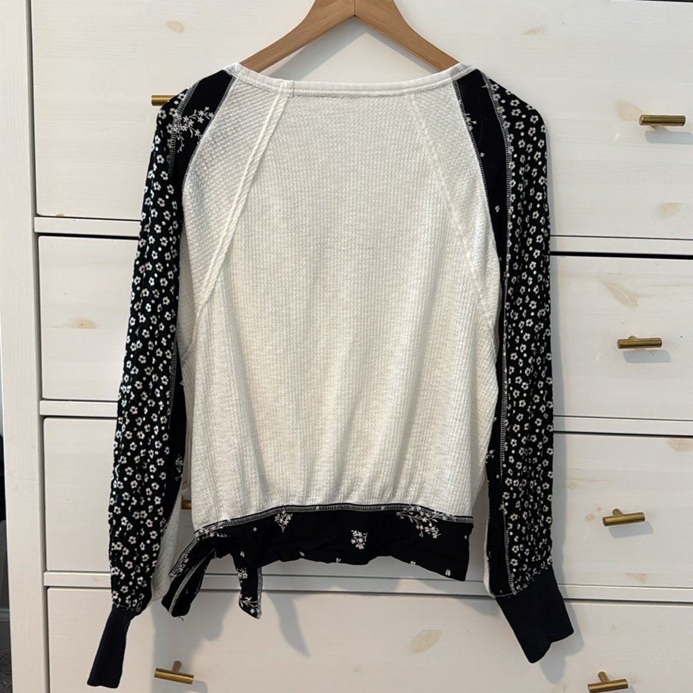 NWT Free People Auxton Thermal Tie Waist Top - Picture 6 of 7